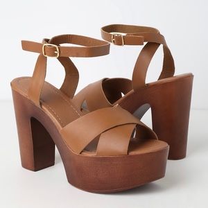 BRAND NEW! Lulu’s Galilea Whiskey Platform Sandals